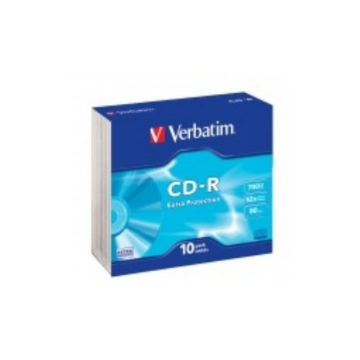CD írható VERBATIM 700MB, 80min, 52x, vékony tok, 10db